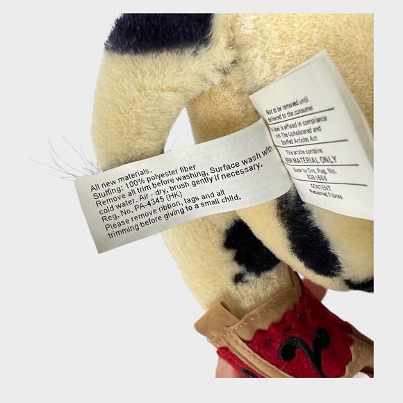 Muffy VanderBear Plush Patti The Cow 9" Skip To My LuLu Square Dancing Boots VTG - Picture 10 of 11